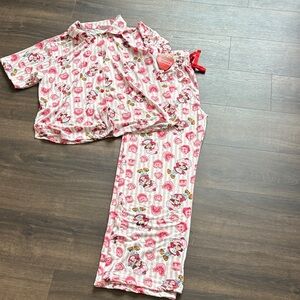 Women’s Pink strawberry shortcake pajamas 2 piece size large
